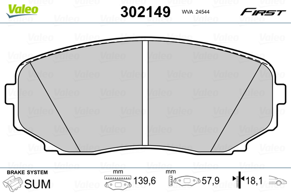 Set placute frana,frana disc 302149 VALEO