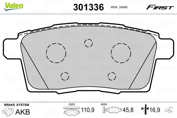 Set placute frana,frana disc 301336 VALEO