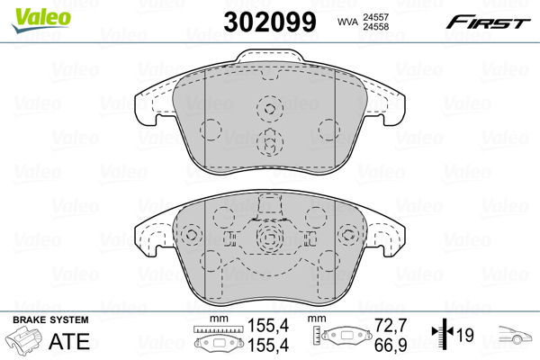 Set placute frana,frana disc 302099 VALEO