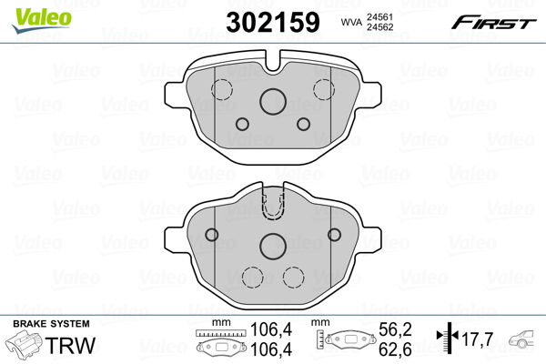 Set placute frana,frana disc 302159 VALEO