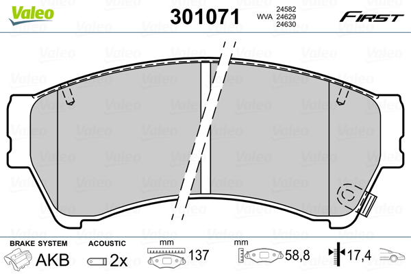 Set placute frana,frana disc 301071 VALEO