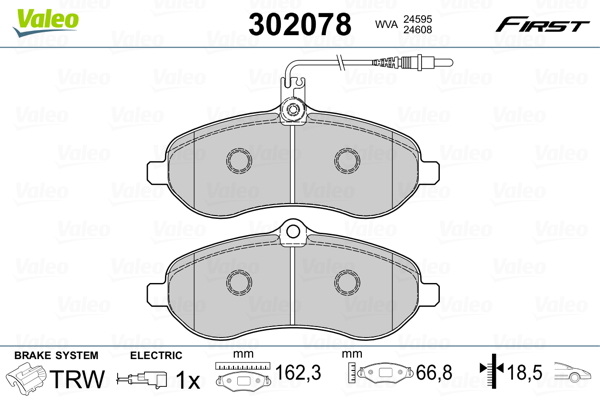 Set placute frana,frana disc 302078 VALEO