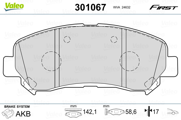 Set placute frana,frana disc 301067 VALEO