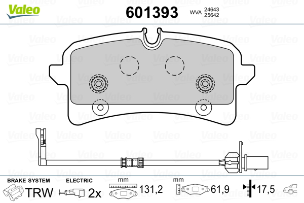 Set placute frana,frana disc 601393 VALEO