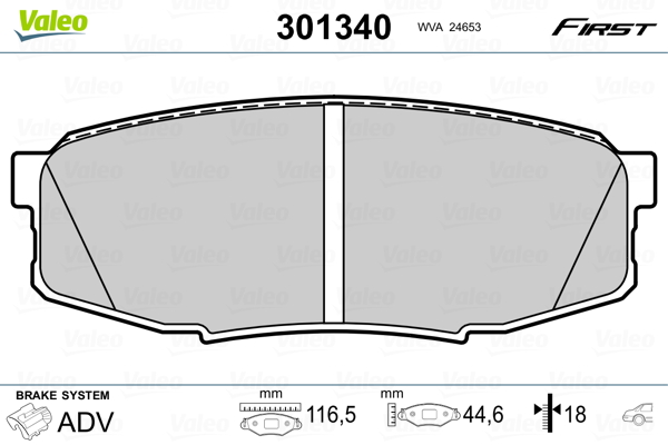 Set placute frana,frana disc 301340 VALEO