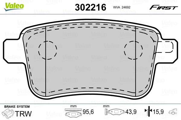 Set placute frana,frana disc 302216 VALEO