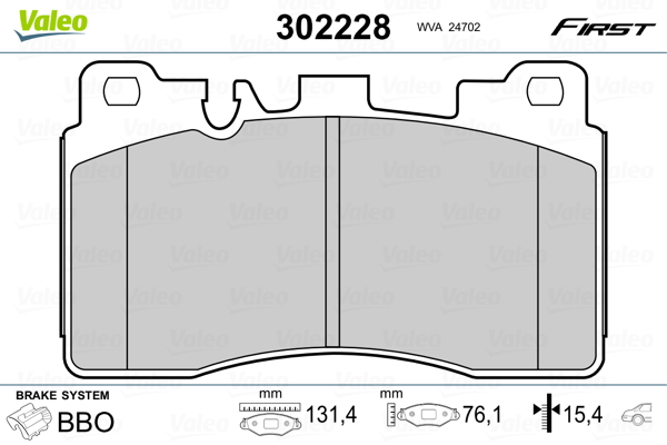 set placute frana,frana disc 302228 VALEO