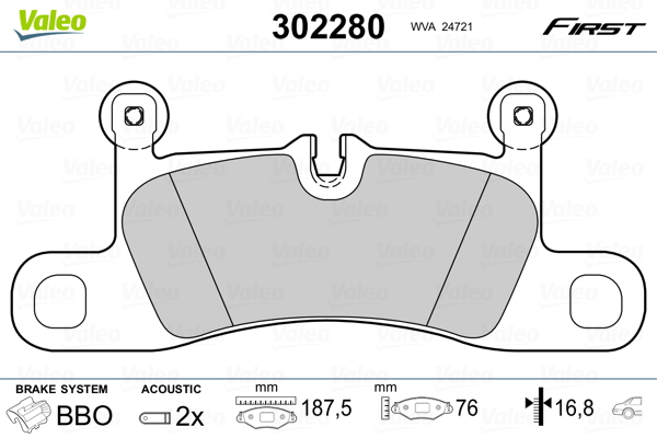 Set placute frana,frana disc 302280 VALEO