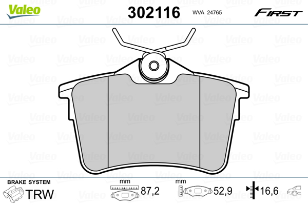 Set placute frana,frana disc 302116 VALEO