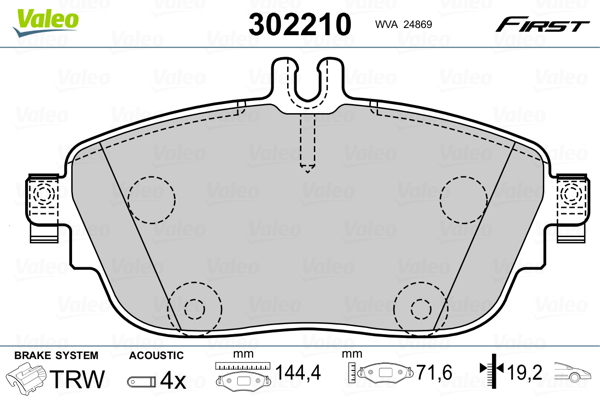 Set placute frana,frana disc 302210 VALEO