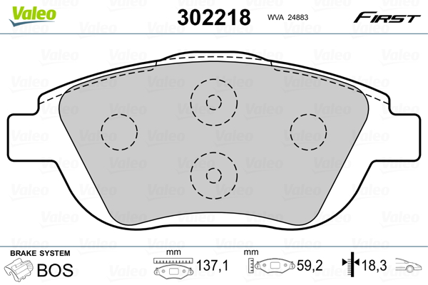 Set placute frana,frana disc 302218 VALEO