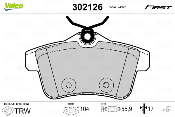 Set placute frana,frana disc 302126 VALEO