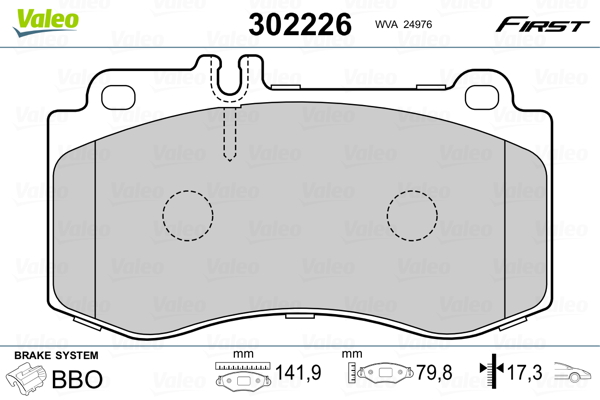 Set placute frana,frana disc 302226 VALEO