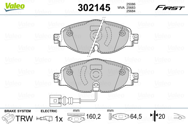 Set placute frana,frana disc 302145 VALEO