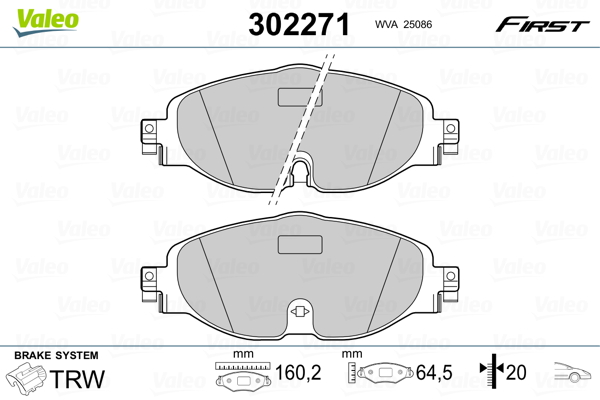 Set placute frana,frana disc 302271 VALEO