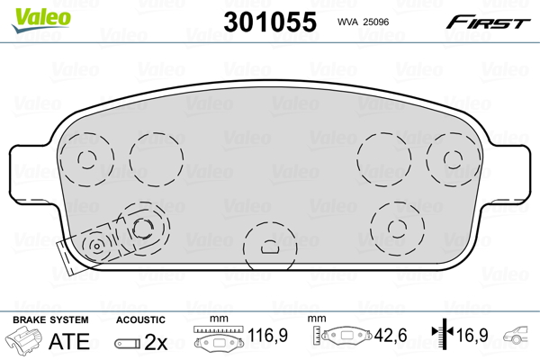 Set placute frana,frana disc 301055 VALEO