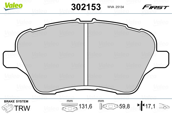 Set placute frana,frana disc 302153 VALEO