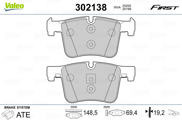 Set placute frana,frana disc 302138 VALEO