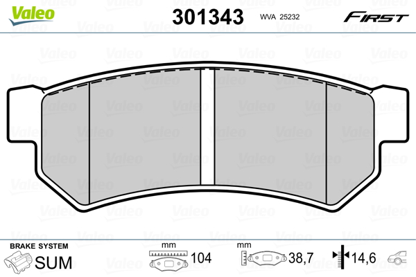 Set placute frana,frana disc 301343 VALEO