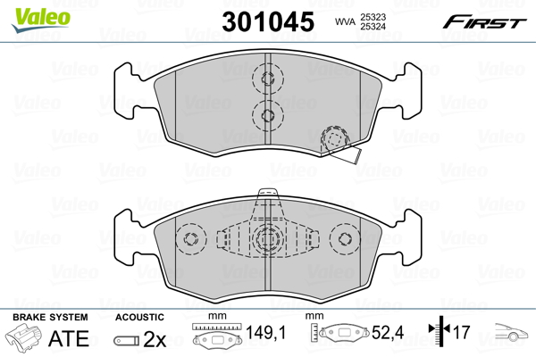 Set placute frana,frana disc 301045 VALEO