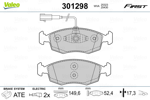 Set placute frana,frana disc 301298 VALEO