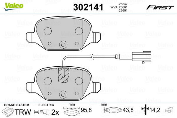 Set placute frana,frana disc 302141 VALEO