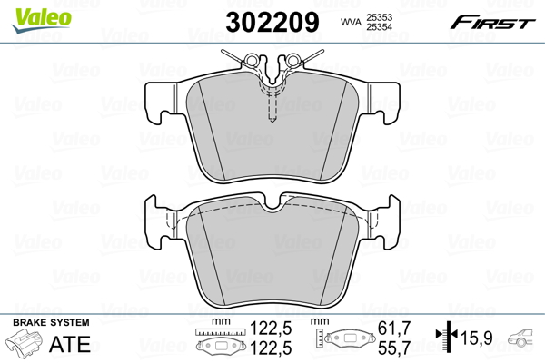 Set placute frana,frana disc 302209 VALEO