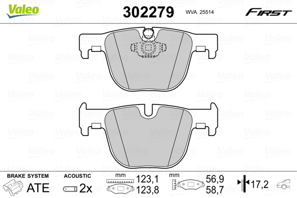 Set placute frana,frana disc 302279 VALEO