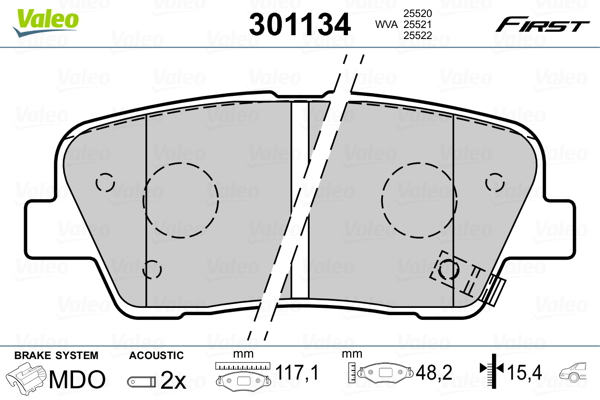 Set placute frana,frana disc 301134 VALEO