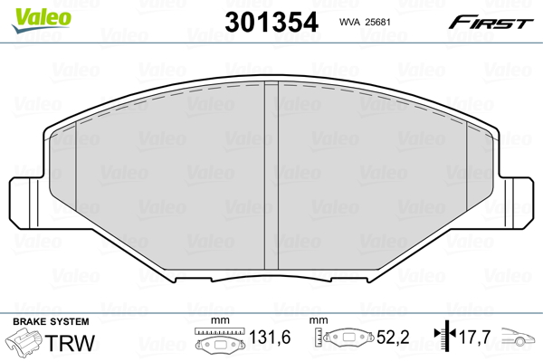 Set placute frana,frana disc 301354 VALEO