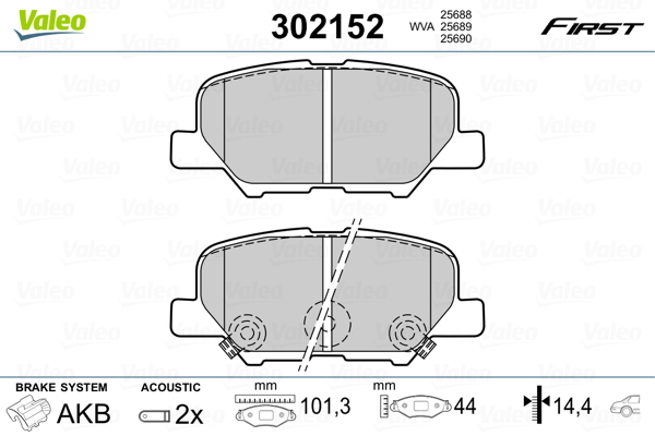 Set placute frana,frana disc 302152 VALEO