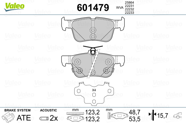 Set placute frana,frana disc 601479 VALEO