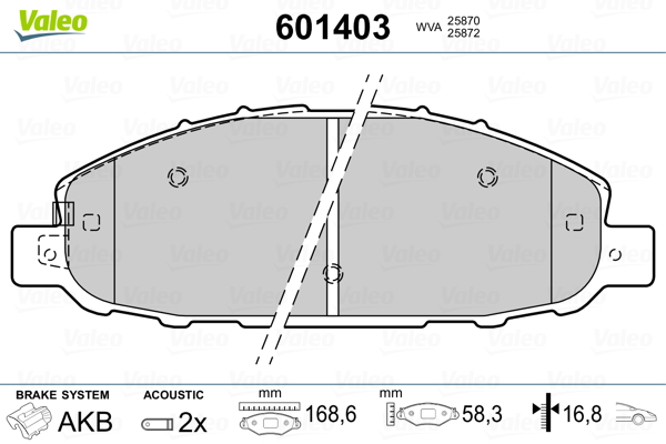 set placute frana,frana disc 601403 VALEO