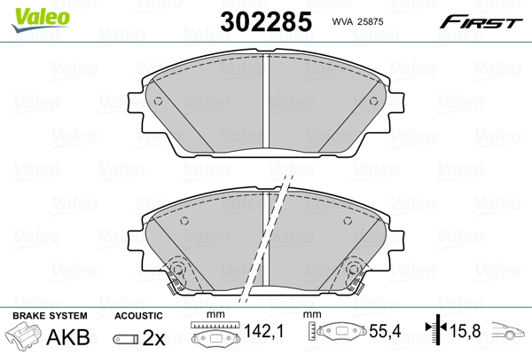 Set placute frana,frana disc 302285 VALEO