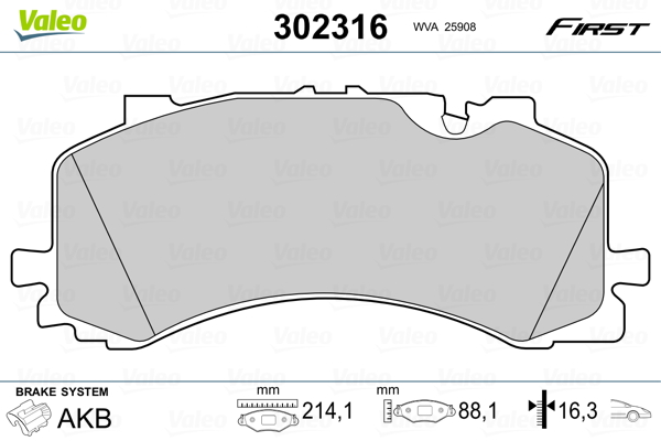 Set placute frana,frana disc 302316 VALEO