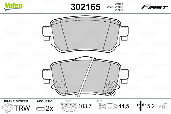 Set placute frana,frana disc 302165 VALEO