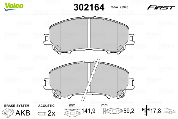 Set placute frana,frana disc 302164 VALEO