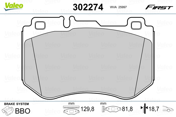 Set placute frana,frana disc 302274 VALEO