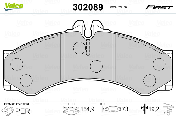 Set placute frana,frana disc 302089 VALEO