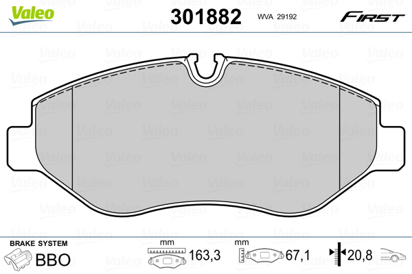 Set placute frana,frana disc 301882 VALEO