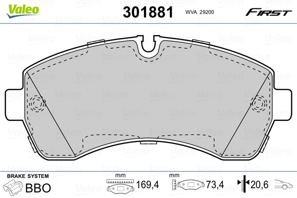 Set placute frana,frana disc 301881 VALEO