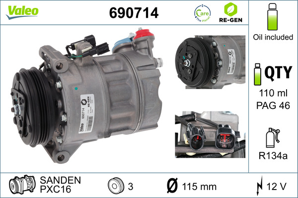 Compresor, climatizare 690714 VALEO