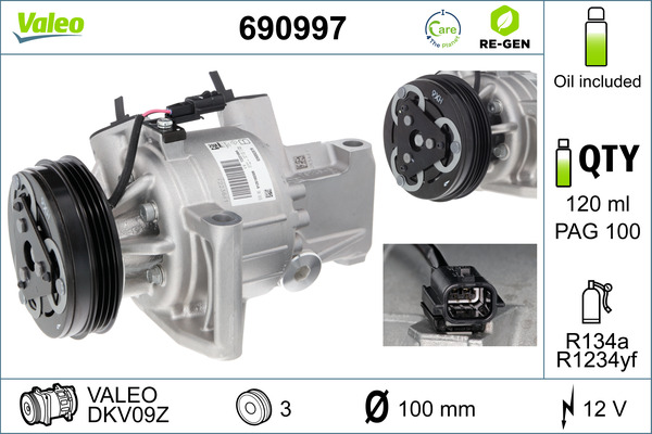 Compresor, climatizare 690997 VALEO