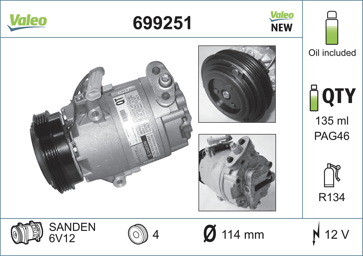 Compresor, climatizare 699251 VALEO