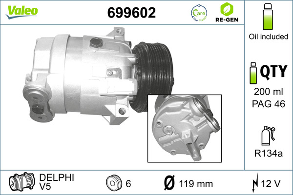 Compresor, climatizare 699602 VALEO