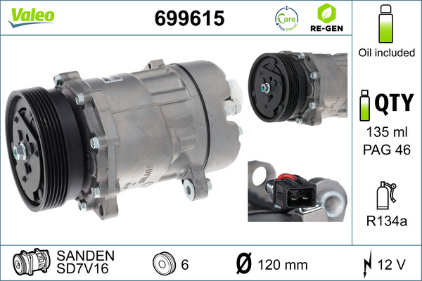 Compresor, climatizare 699615 VALEO