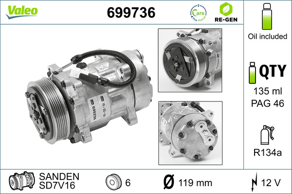 Compresor, climatizare 699736 VALEO