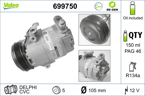 Compresor, climatizare 699750 VALEO