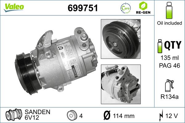 Compresor, climatizare 699751 VALEO