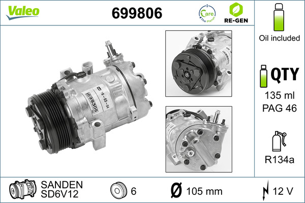 Compresor, climatizare 699806 VALEO